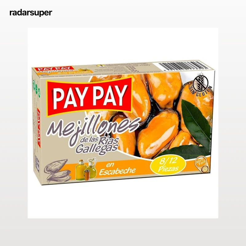 PAY PAY Mejillones en escabeche lata de 70 g.