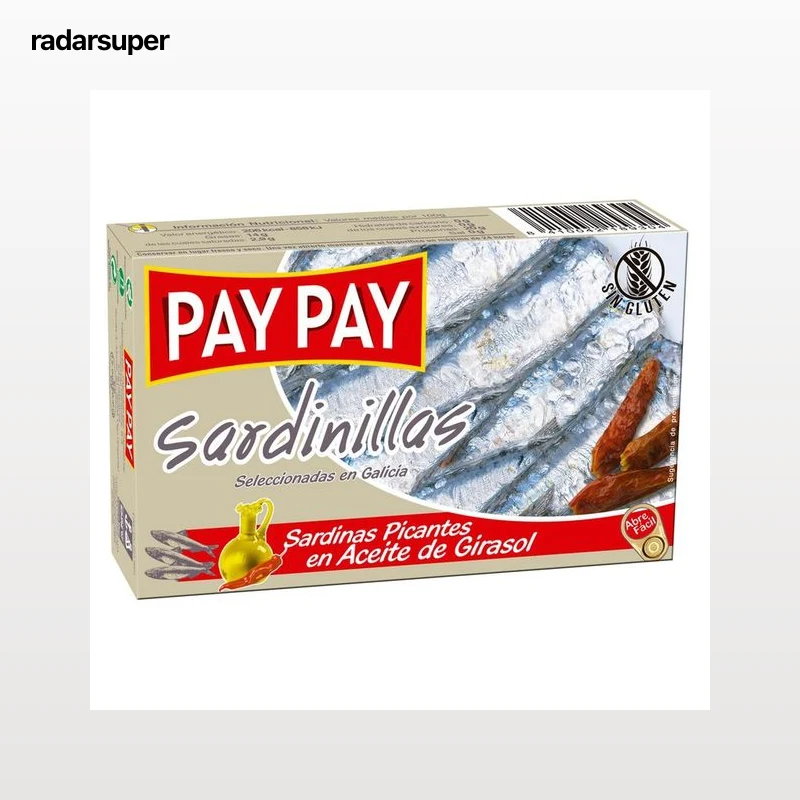 PAY PAY Sardinillas picantes en aceite vegetal lata de 65 g.