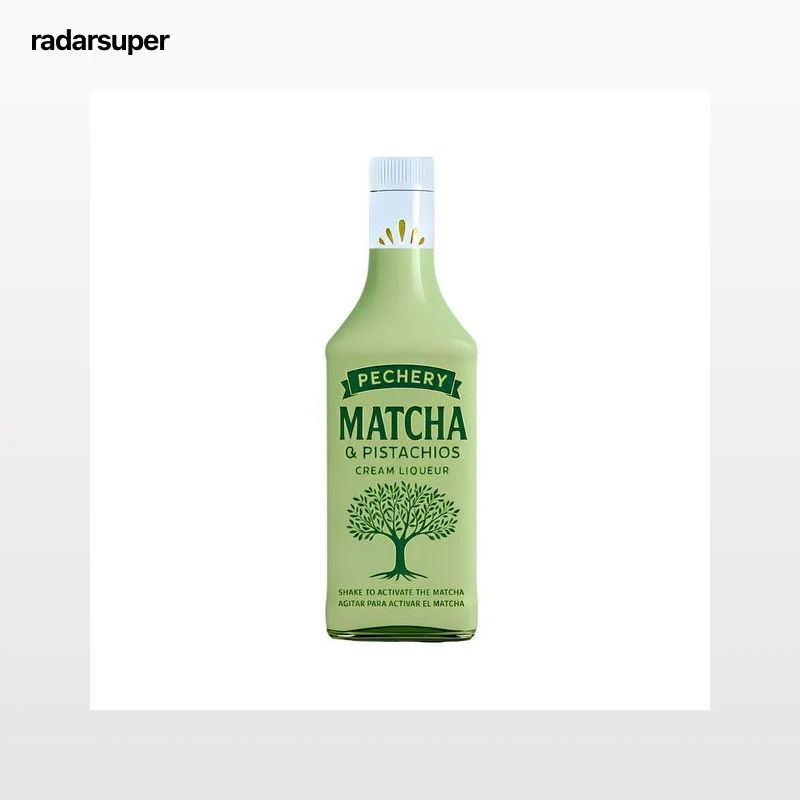 PECHERY Crema de licor de Matcha con pistachos botella 70 cl.