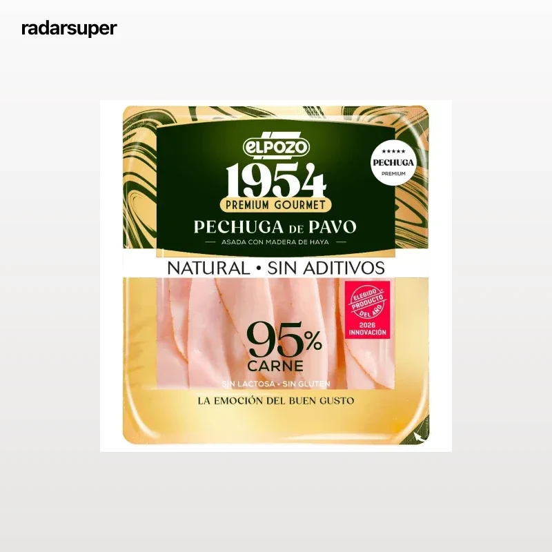 Pechuga de pavo asada con madera de haya natural en lonchas Legado ElPozo 1954 sin gluten y sin lactosa 120 g