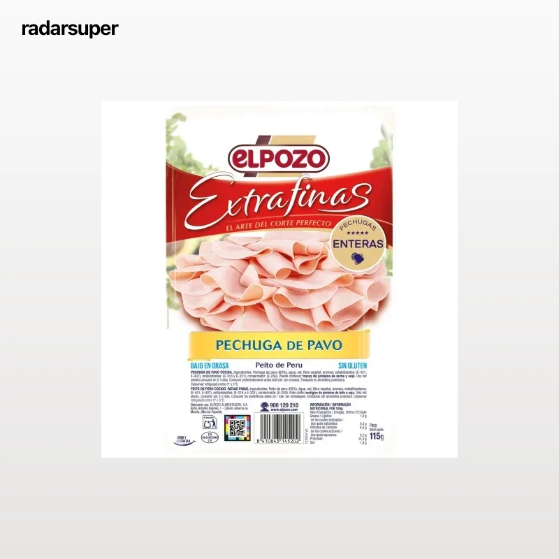 Pechuga de pavo en lonchas ElPozo Las + Finas sin gluten 115 g