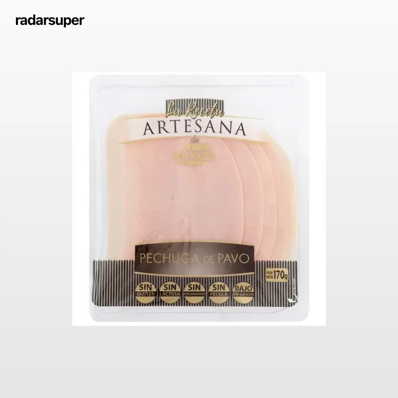 Pechuga de pavo en lonchas Receta Artesana El Pozo sin gluten y sin lactosa 170 g