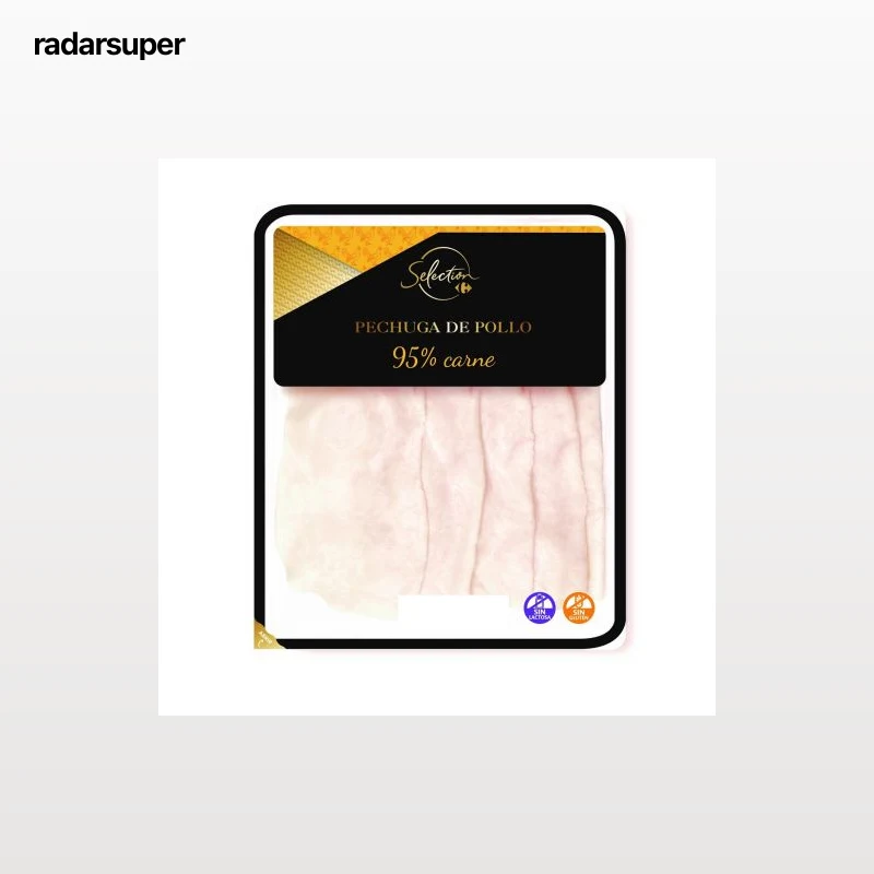 Pechuga de pollo 95% carne Carrefour sin gluten y sin lactosa 150 g.