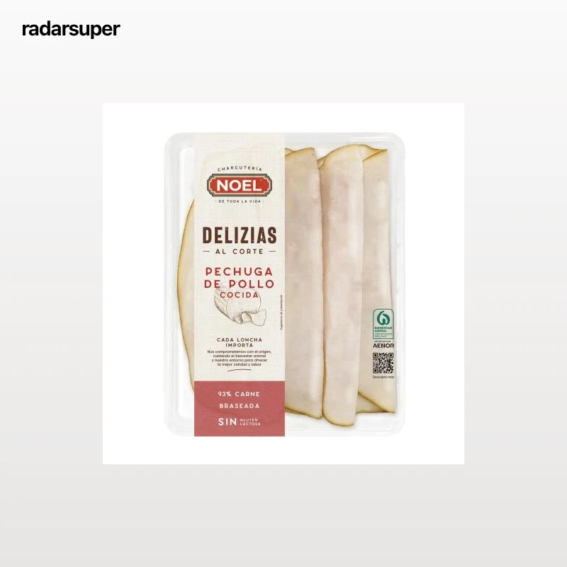 Pechuga de Pollo cocida en lonchas Noel sin gluten y sin lactosa 110 g