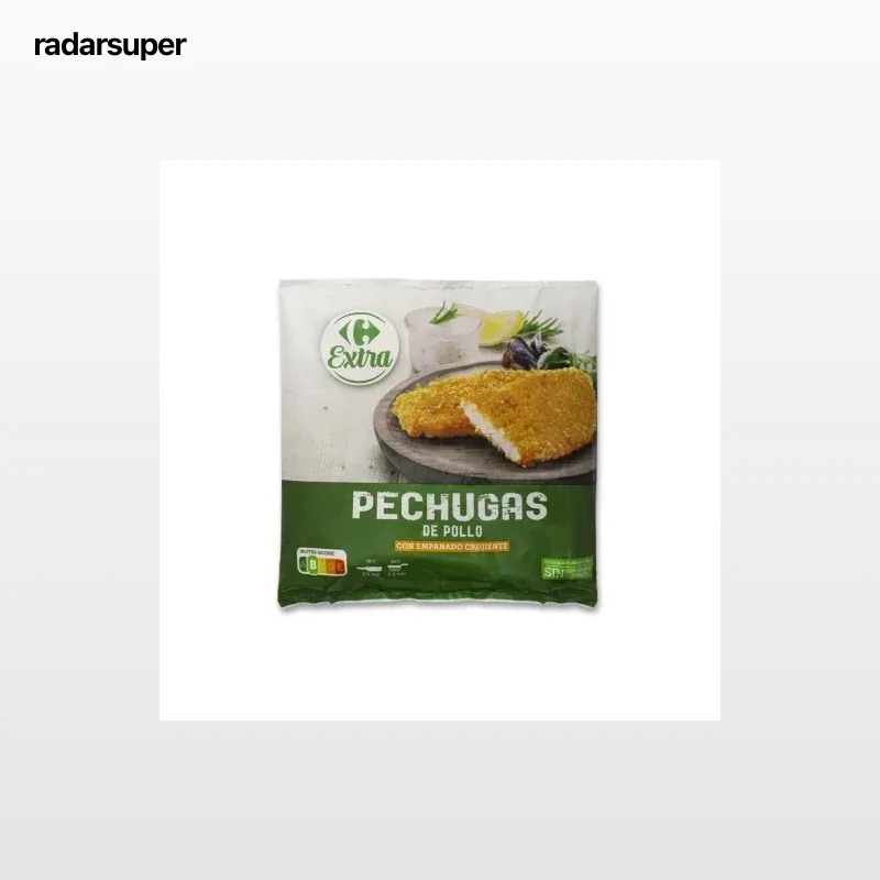 Pechuga de pollo empanado crujiente Carrefour Extra 400 g.
