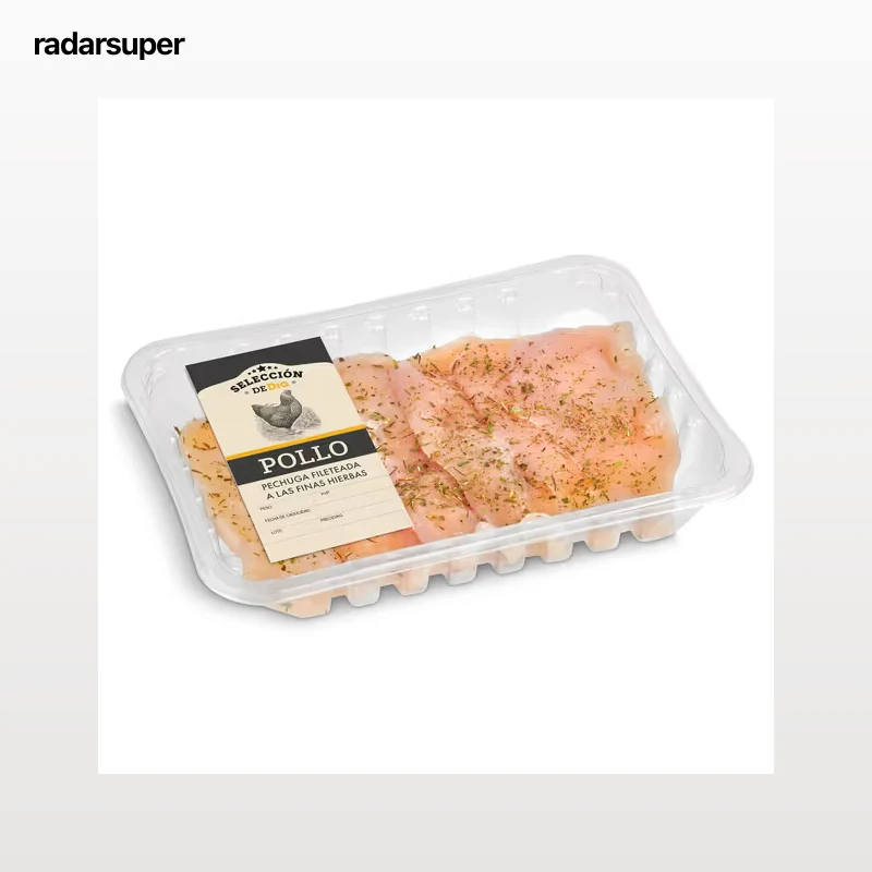 Pechuga fileteada de pollo a las finas hierbas Selección de Dia 650 g aprox.