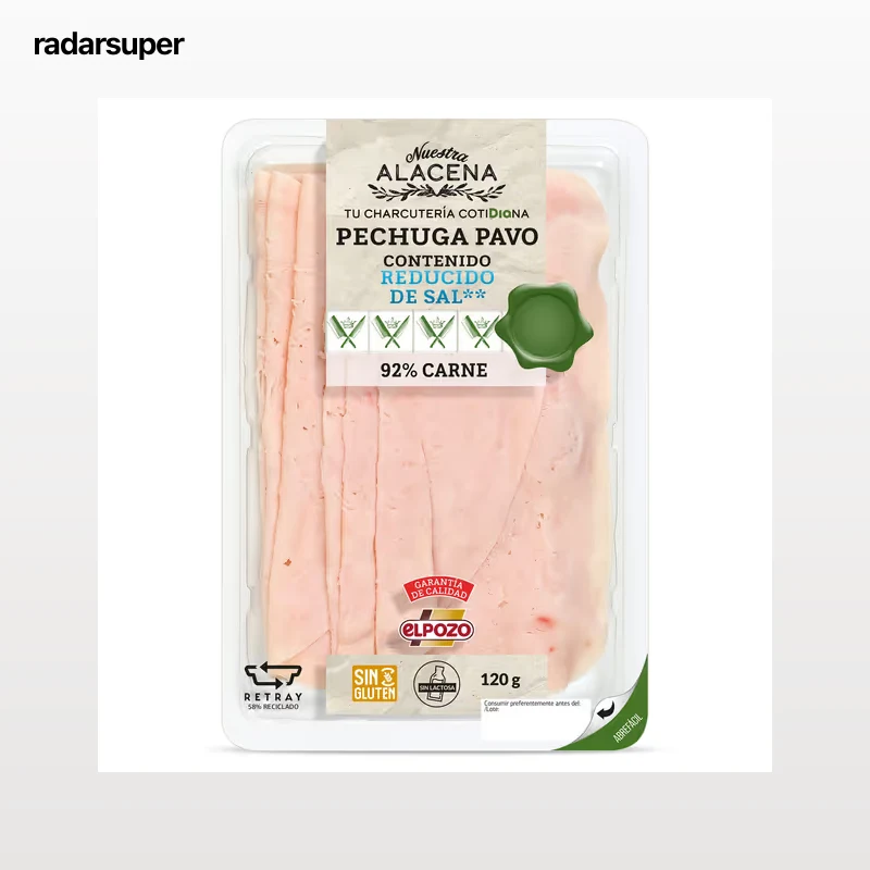 Pechuga de pavo 92% reducido de sal Dia Nuestra Alacena 120 g
