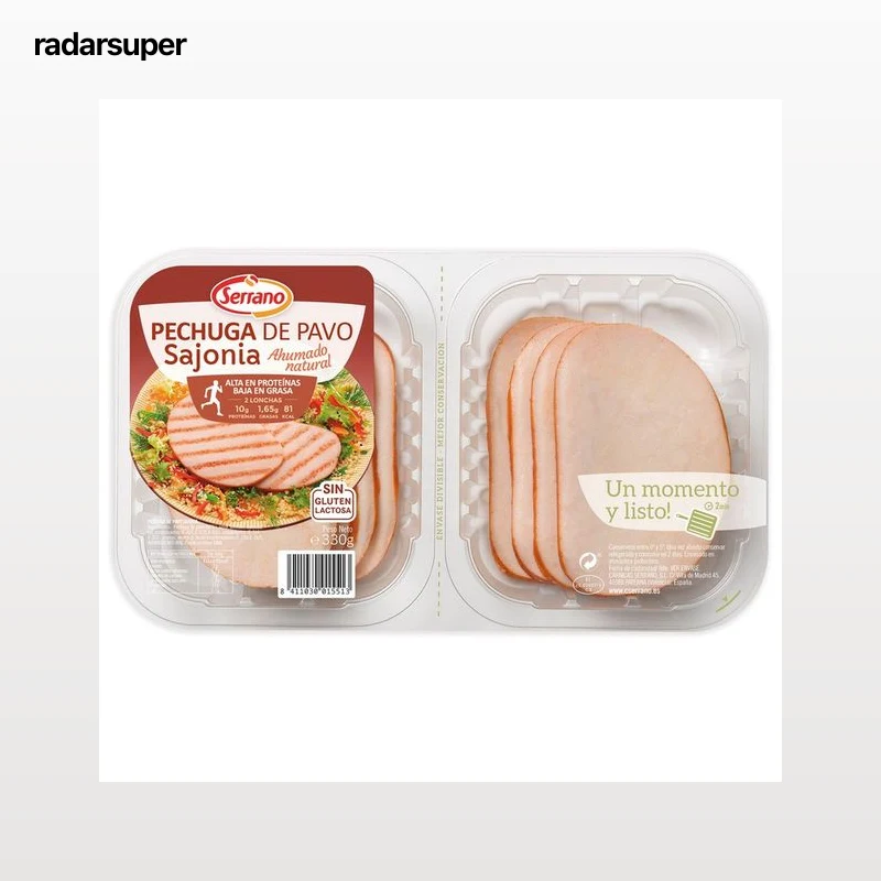 Pechuga de pavo estilo Sajonia cortada en lonchas SERRANO 330 g.