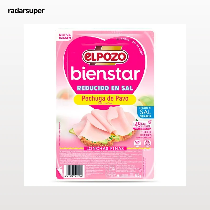Pechuga de pavo reducida en sal Elpozo Bienstar 65 g