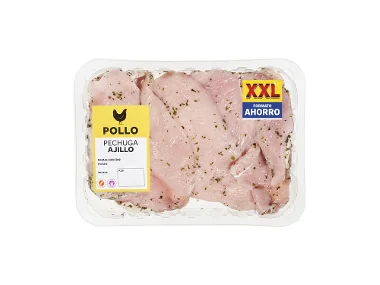 Pechuga de pollo al ajillo
