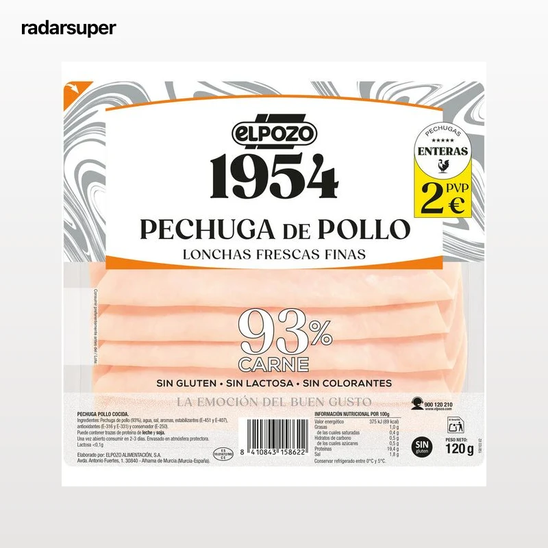 Pechuga de pollo en lonchas Elpozo 120g