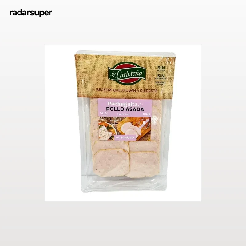 Pechuguita de Pollo Asada al Horno en lonchas La Carloteña sin gluten 100 g