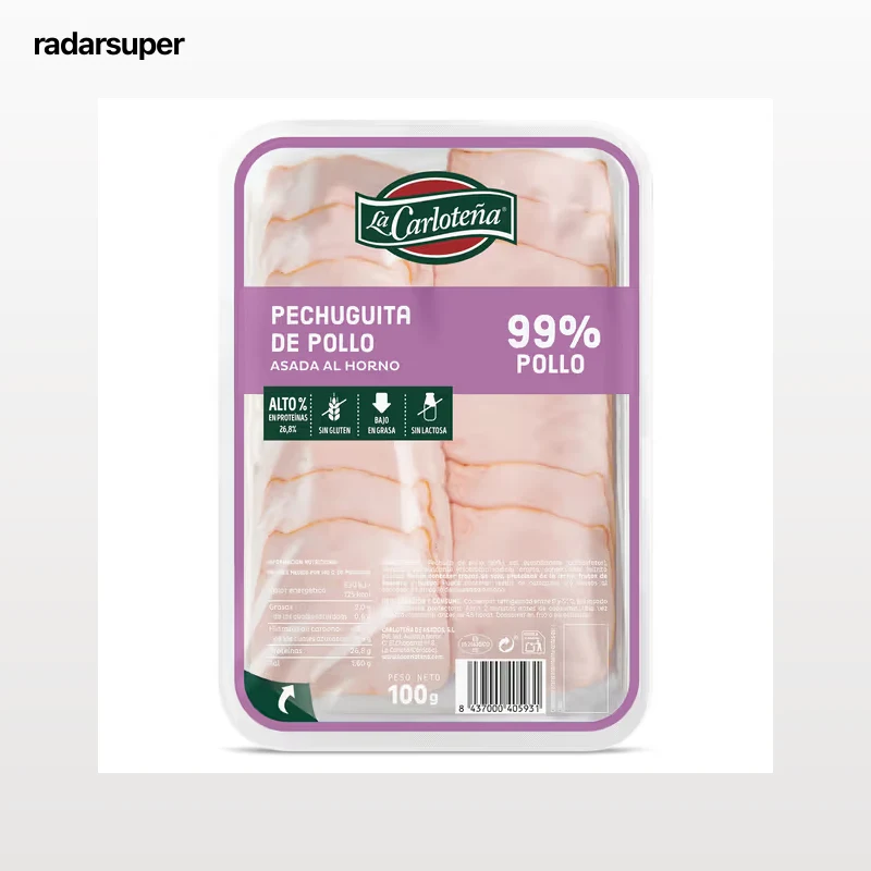 Pechuguitas de pollo asado 99% La Carloteña 100 g