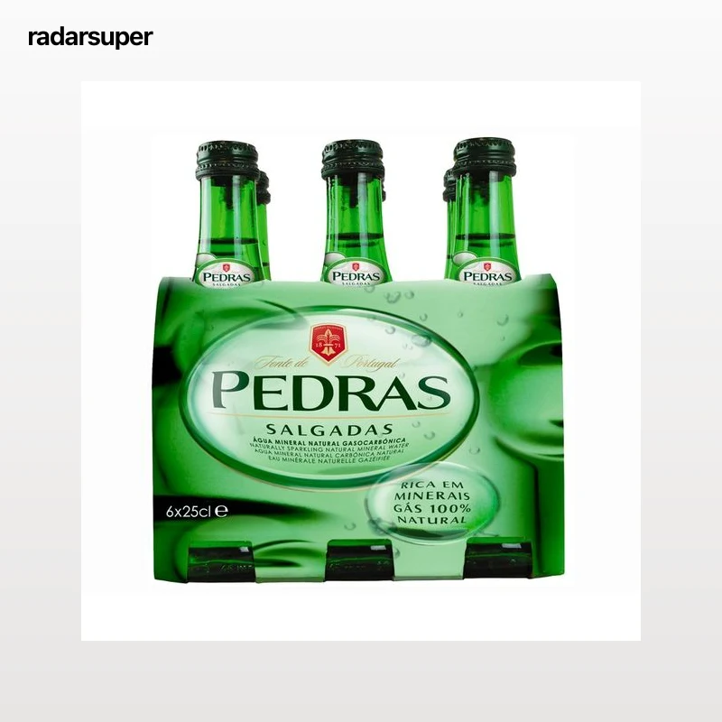 PEDRAS SALGADAS Agua mineral con gas pack de 6 uds. de botellas de 25 cl.