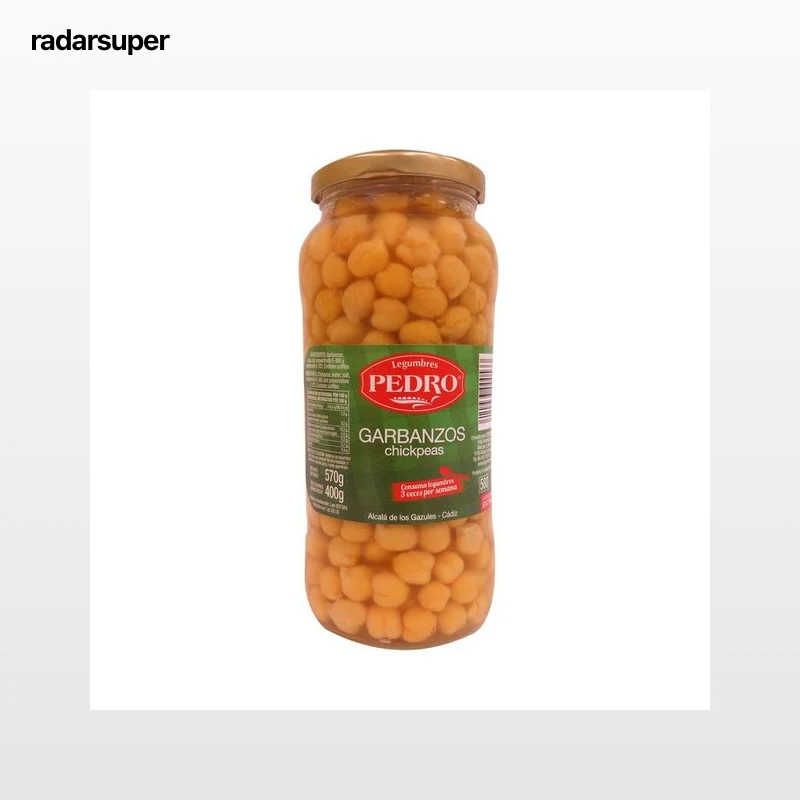 PEDRO Garbanzo cocido frasco de 400 gramos.