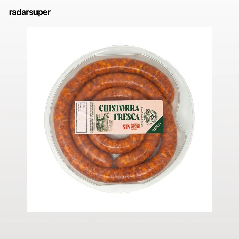 PEÑA CRUZ Chistorra fresca de cerdo, elaborada sin gluten, ni lactosa ni soja 375 g.