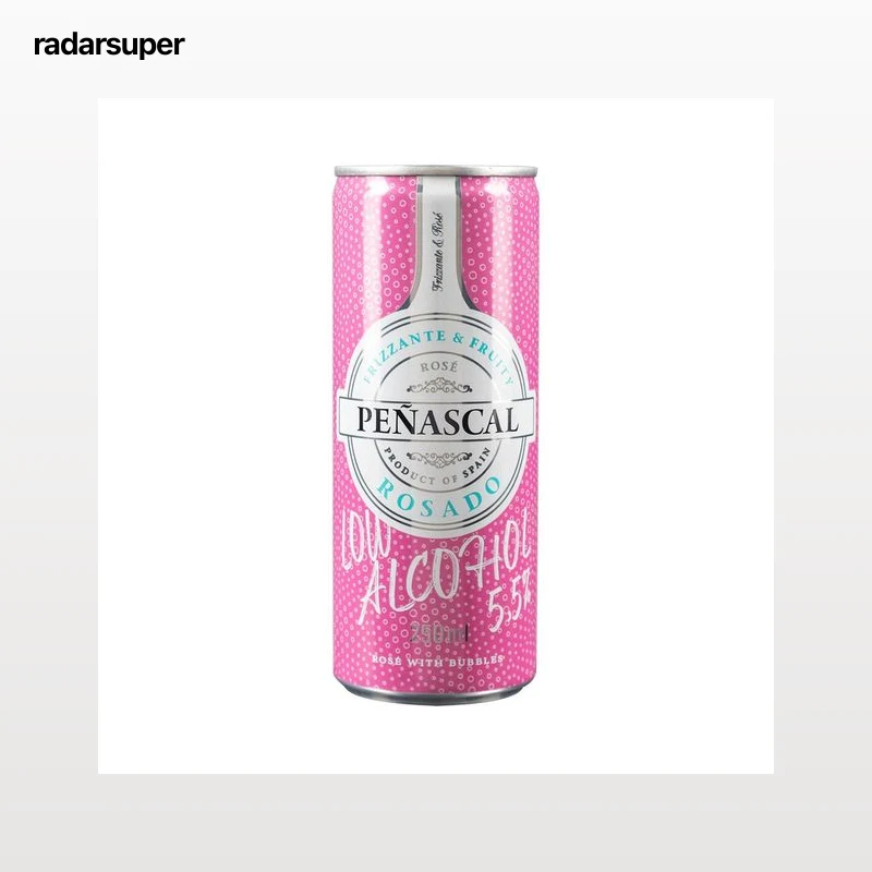 PEÑASCAL  Vino rosado frizzante con bajo contenido en alcohol lata de 25 cl.