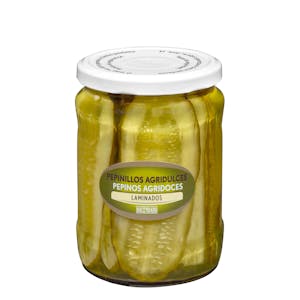 Pepinillos agridulces laminados