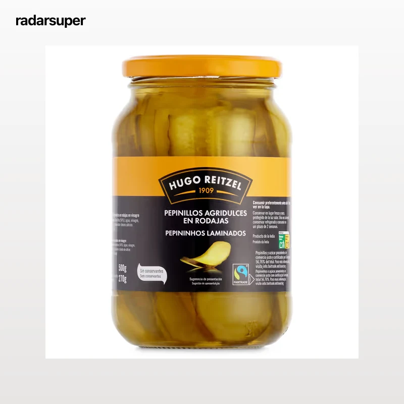 Pepinillos agrigulces en rodajas Hugo Reitzel 270 g