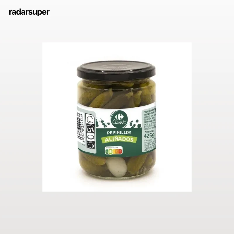 Pepinillos aliñados Classic Carrefour 230 g.