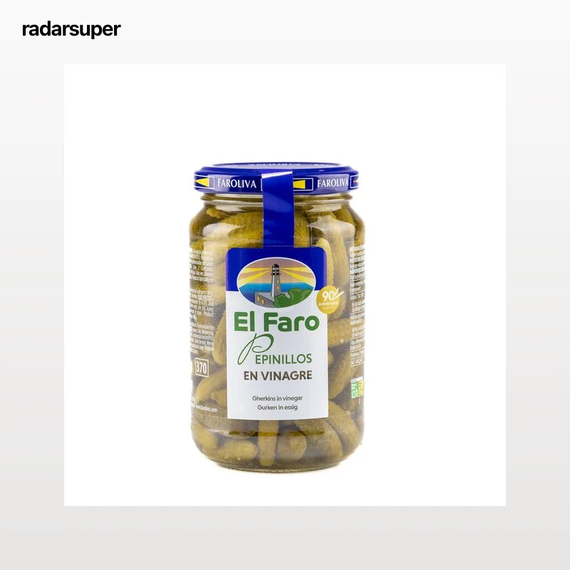 Pepinillos El Faro tarro de cristal 200g en vinagre