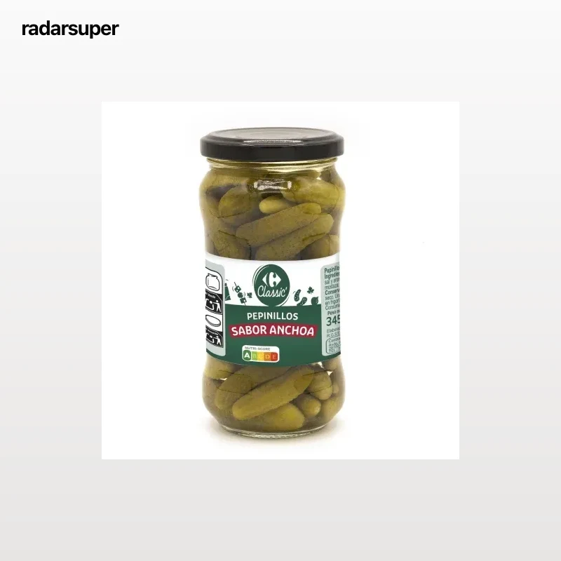 Pepinillos sabor anchoa Sensation Carrefour 180 g.