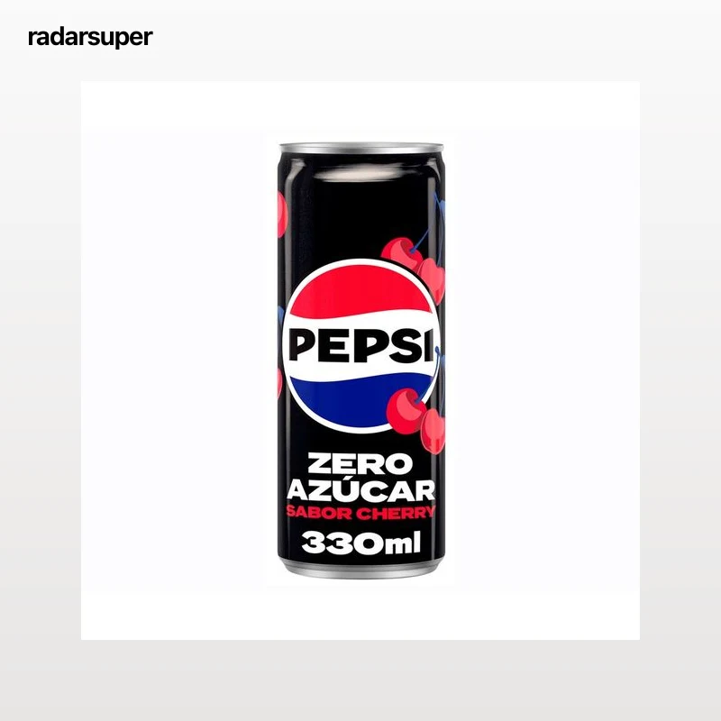 PEPSI Refresco cola cherry zero azúcar lata 330 ml.