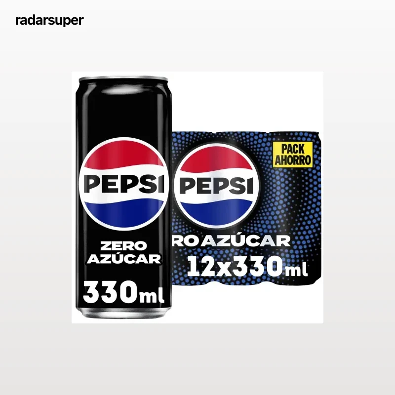 Pepsi zero azúcar pack de 12 latas de 33 cl.