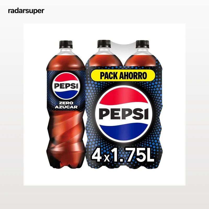PEPSI ZERO Refresco de cola zero sin azúcar pack 4 botellas de 1,75 l.