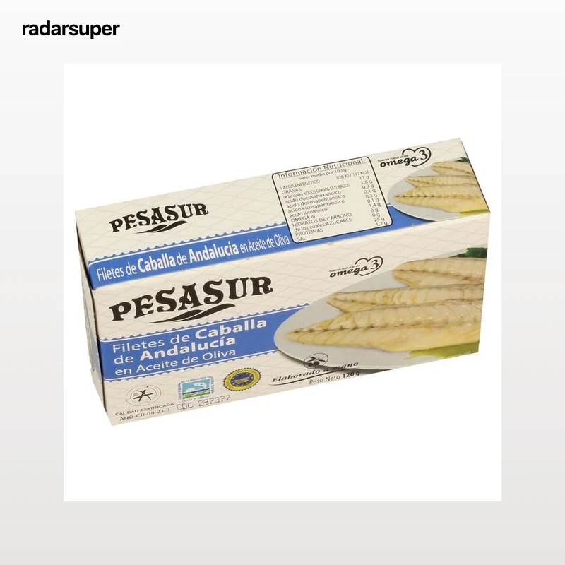 PESASUR Filetes de caballa de Andalucía en aceite de oliva 80 g.