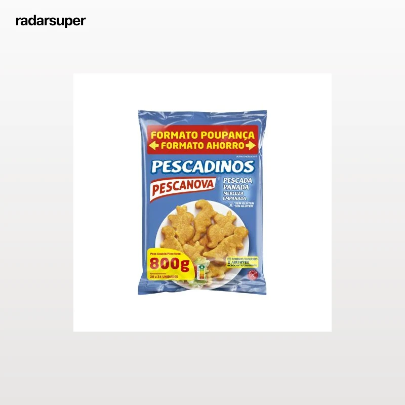 Pescadinos de merluza empanados congelados Pescanova 800 g