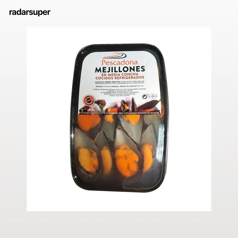 PESCADONA Mejillones cocidos en media concha 250 g.