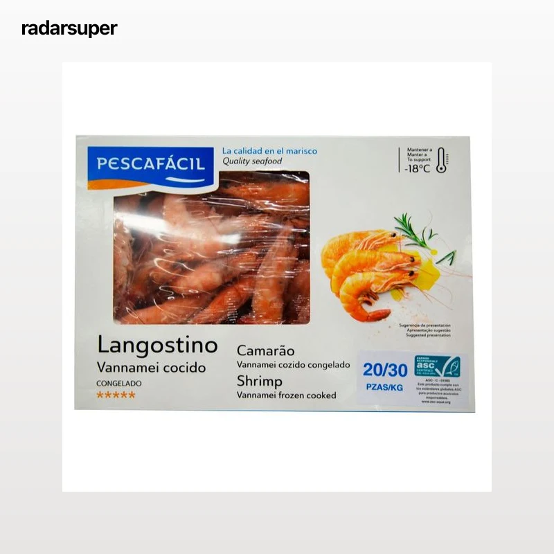PESCAFACIL Langostinos cocidos vannamei 20/30 1 kg.