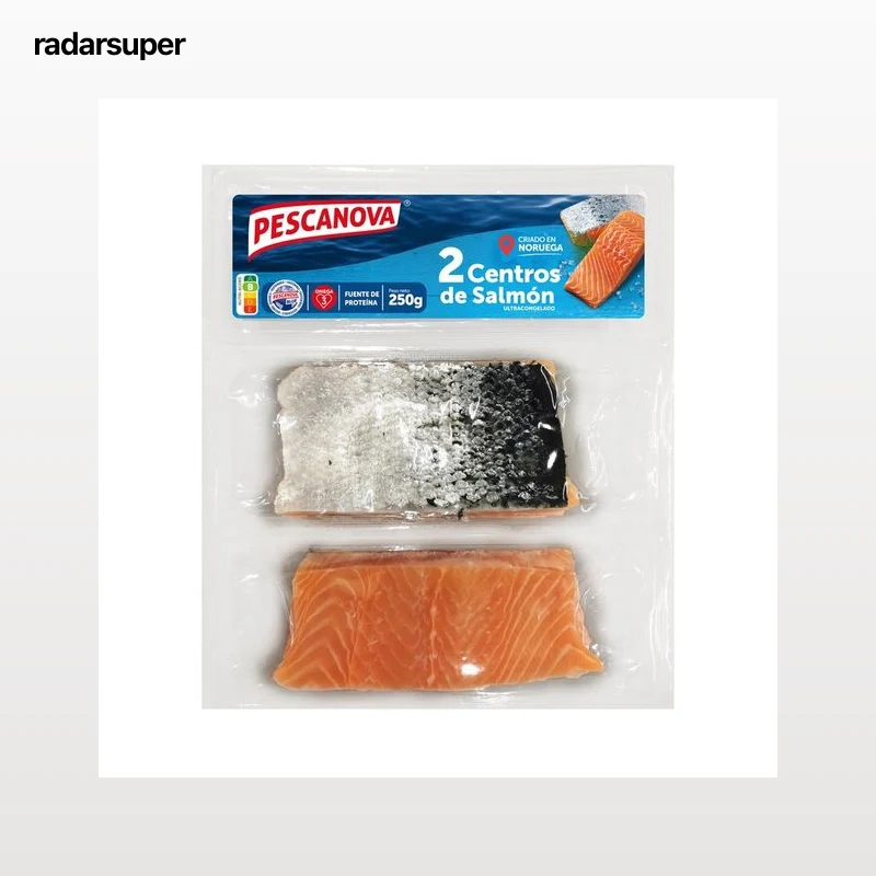 PESCANOVA Centros de salmón, ultracongelados y envasados al vacio 2 uds, 250 g.
