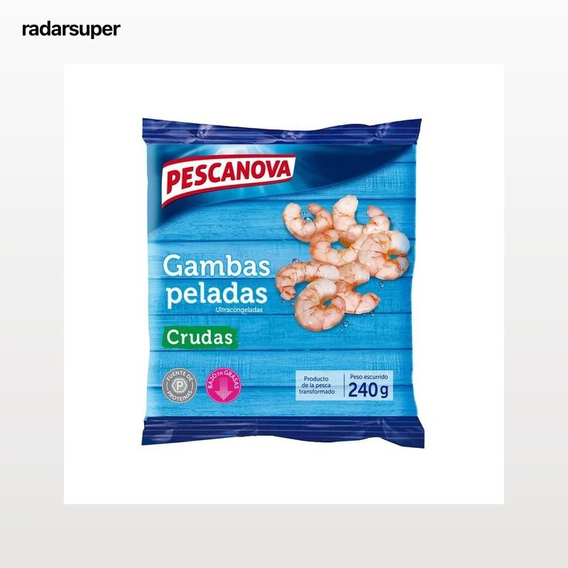 PESCANOVA Gambas peladas bajas en grasa PESCANOVA 240 g.