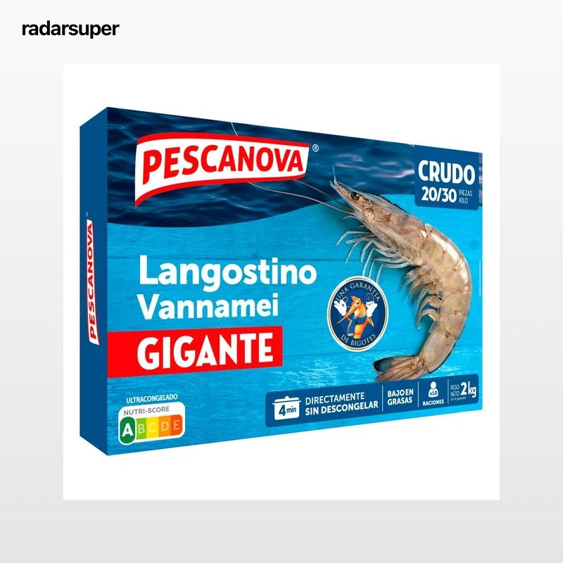 PESCANOVA Langostino Vannamei gigante 20/30 crudo 2 kg.