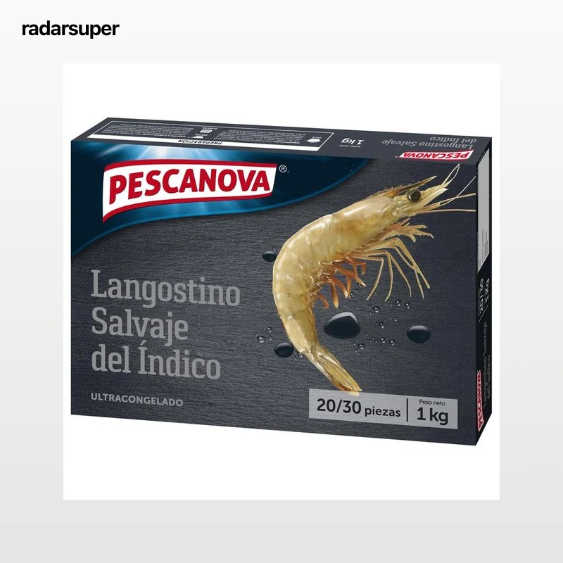 PESCANOVA Langostinos 20 / 30 salvajes del Ïndico, ultracongelados PESCANOVA 1 kg P.N