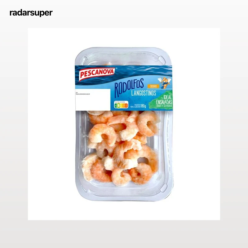PESCANOVA Langostinos (Rodolfos) cocidos, pelados y ultracongelados PESCANOVA 180 g (P.N.E).
