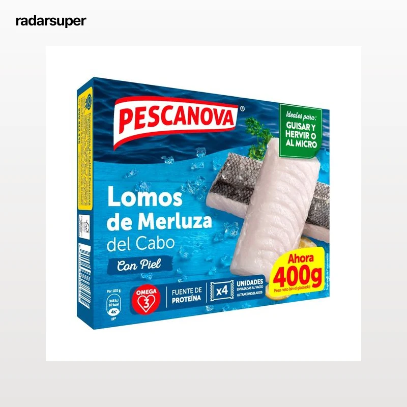 PESCANOVA Lomos de merluza del Cabo con piel 400 g.