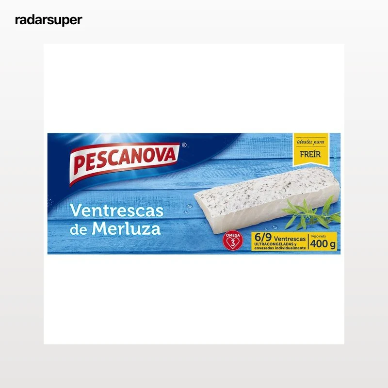 PESCANOVA Merluza, ventresca, ultracongelada y envasadas de forma individual 400 g.