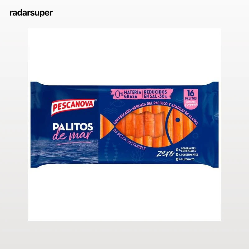 PESCANOVA Palitos de mar reducidos en sal PESCANOVA 16 uds. 305 g.
