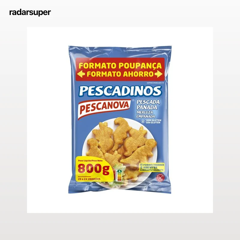PESCANOVA Pescadinos Merluza empanada con formas de dinosaurios 800 g.