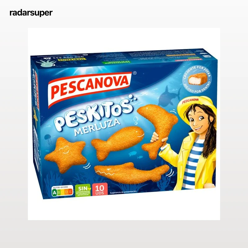 PESCANOVA Peskitos Merluza empanada con forma de peces 10 uds.