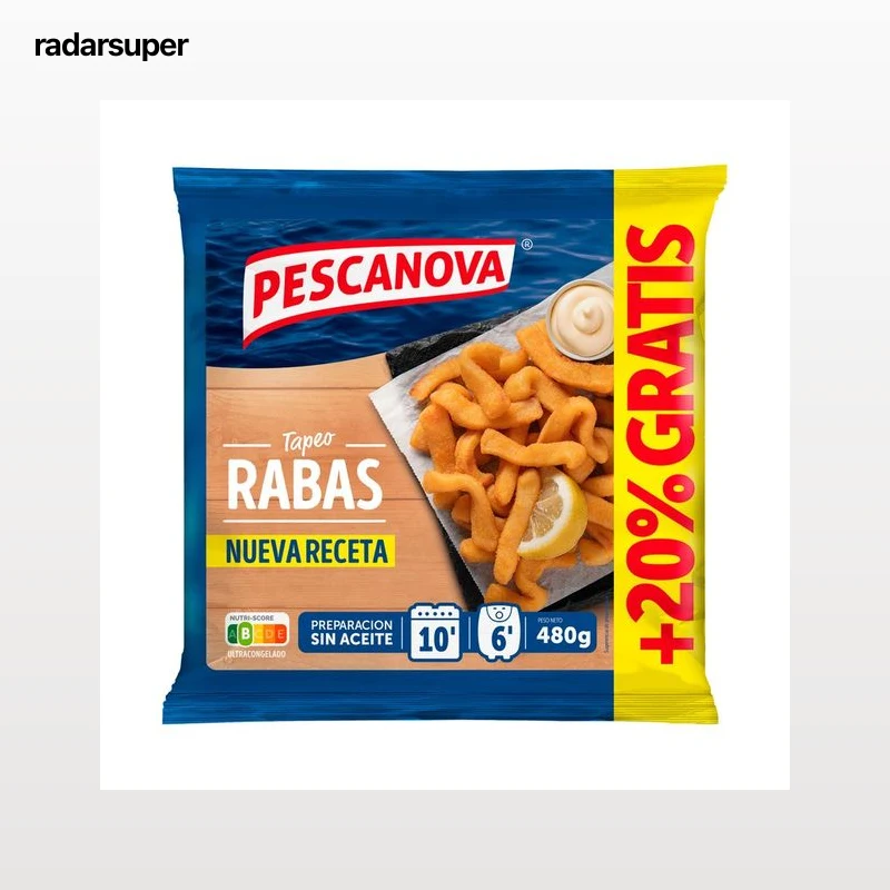 PESCANOVA Rabas empanadas y ultracongeladas de pota Tapeo 400 g.