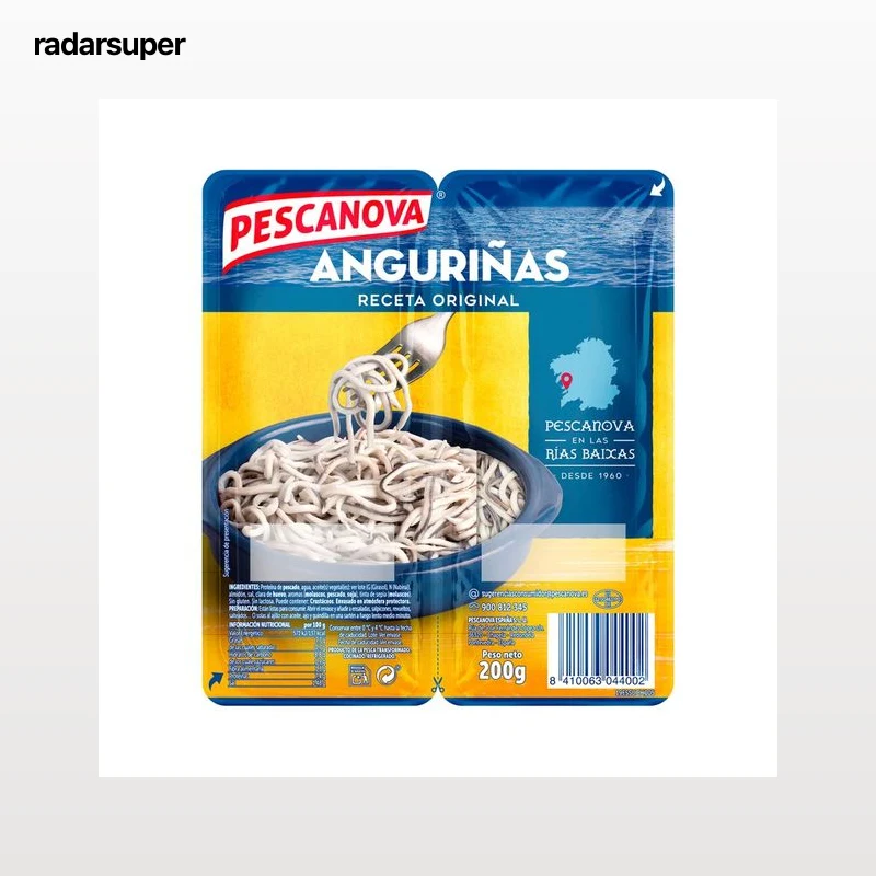 PESCANOVA Sucedáneo de angulas,sin gluten y sin lactosa PESCANOVA Anguriñas 2 x 100 g.