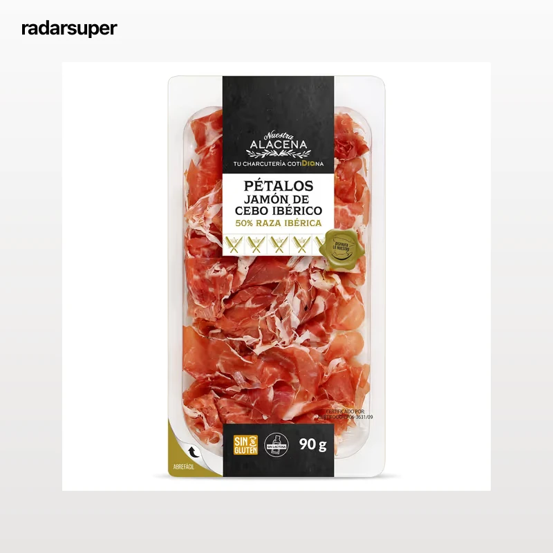 Pétalos de jamón de cebo 50% raza ibérica Dia Nuestra Alacena 90 g