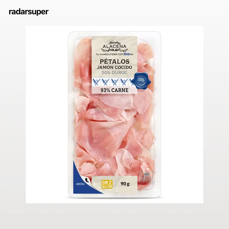 Pétalos de jamón cocido 93% duroc 50% Dia Nuestra Alacena 90 g