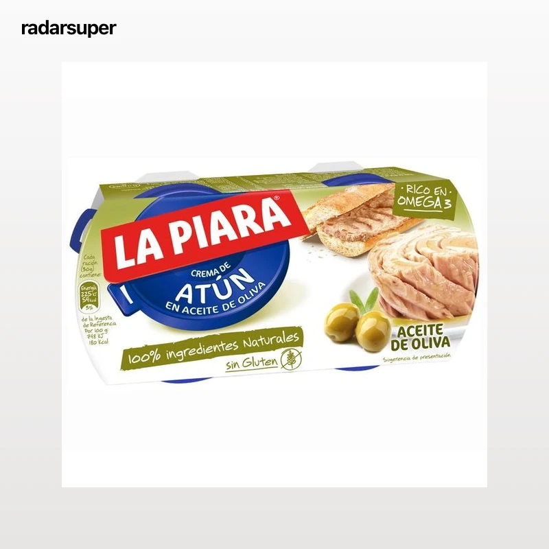 LA PIARA Paté de atún en aceite de oliva Sólo Natural 2 ud x 75 g.