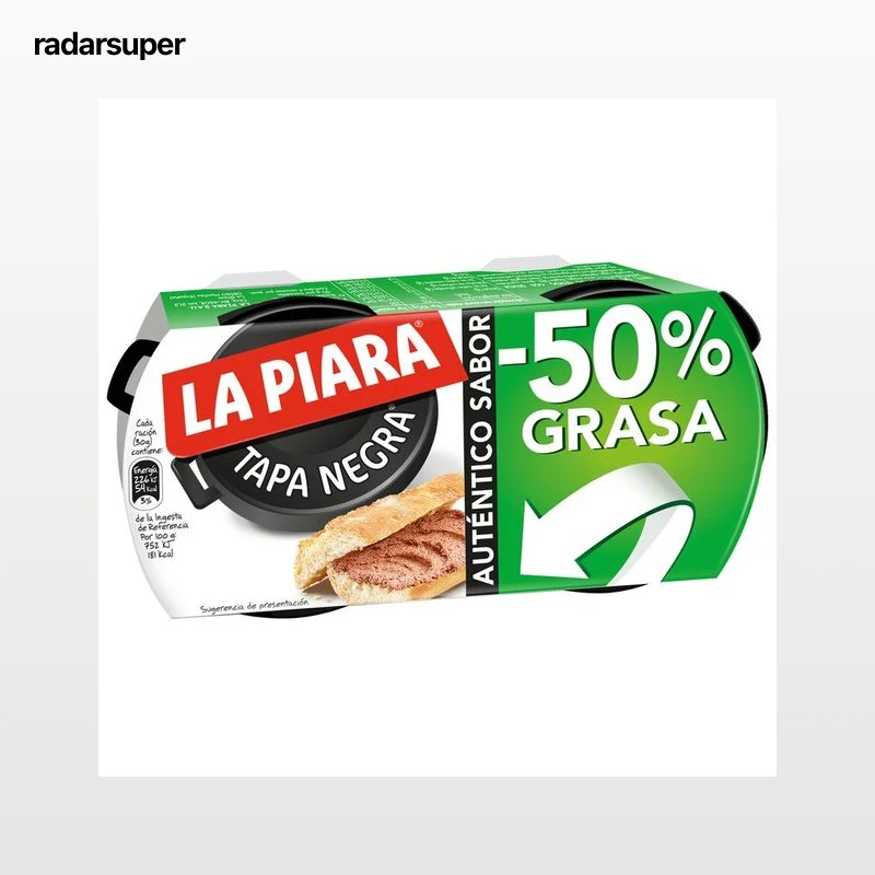 LA PIARA Paté de hígado de cerdo 50% de grasa Tapa Negra 2 ud x 73 g.