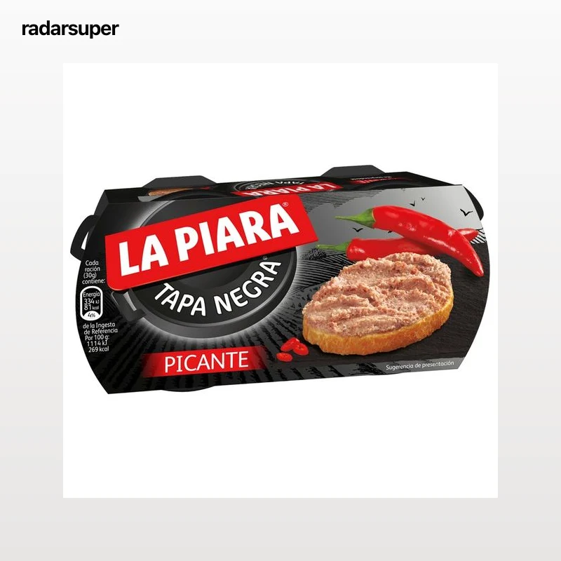 LA PIARA Paté de hígado de cerdo picante Tapa Negra 2 ud x 73 g.